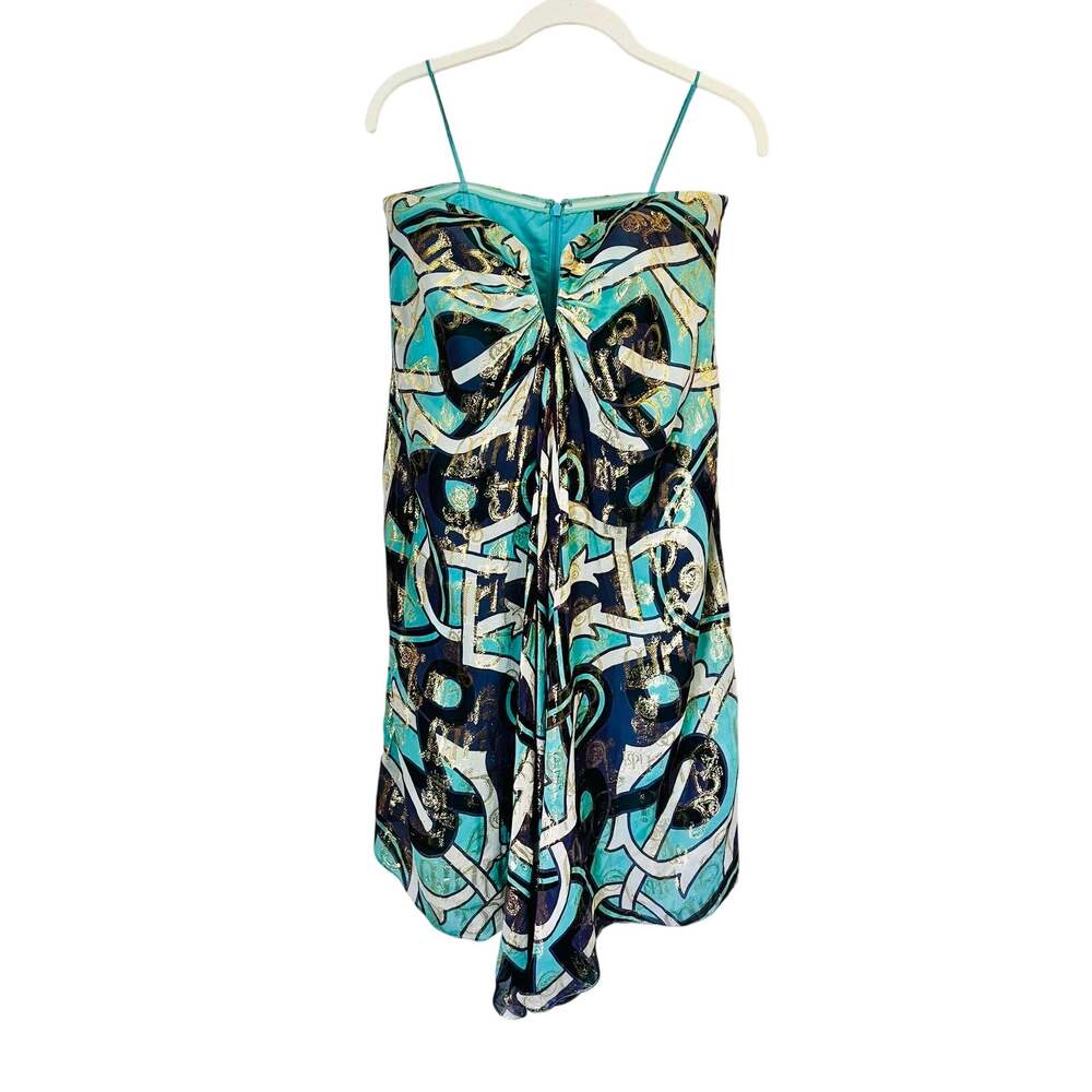 Rare Vintage 90s Nicole Miller Sleeveless Silk Blend Short Dress Mukticolor sz 8